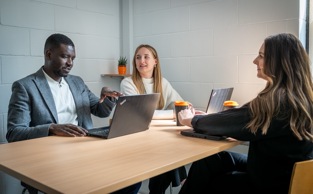 staff on computers